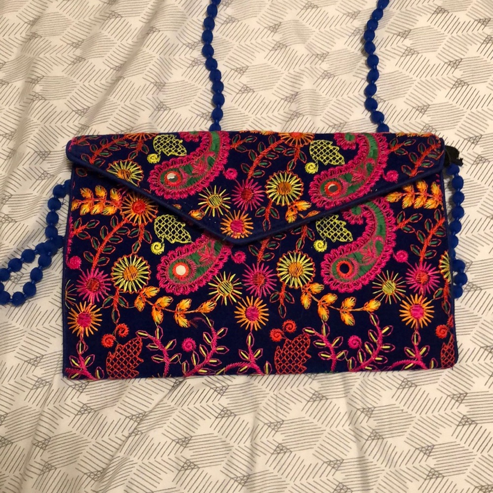 Colorful embroidered purse